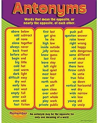 Trend Enterprises Antonyms Learning Chart