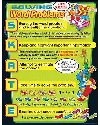 Trend Enterprises Solving Word Problems Learning Chart