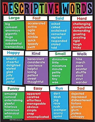 Trend Enterprises Descriptive Words Learning Chart