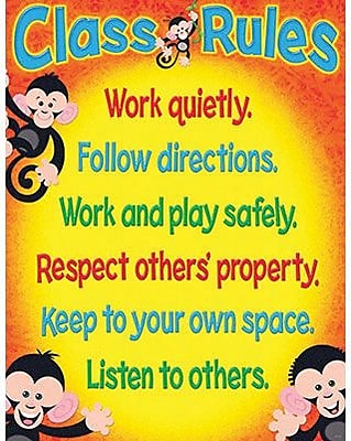 Trend Enterprises Monkey Mischief T 38440 Class Rules Learning Chart