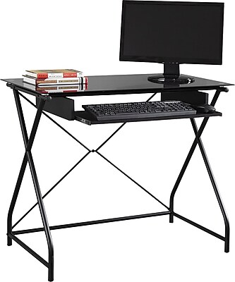 Glass Computer Desk Staples Z Line Designs Zl1429 1du Delano