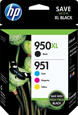 HP 950XL 951 Color Ink Cartridges, C/M/Y, Combo Pack (C2P01FN)
