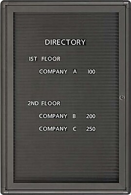 Quartet 3 x 2 Enclosed Magnetic Letter Board with Radius Design Frame