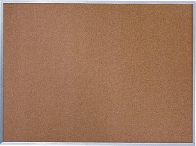 Quartet Basic Cork Bulletin Board Silver Aluminum Frame 6 W x 4 H