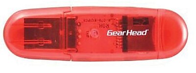 Gear Head CR3200 USB 2.0 Red Digital Micro SD Card Reader