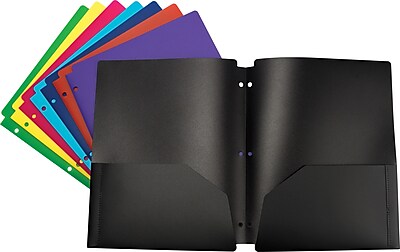 Storex Poly 2 Pocket Folders Assorted Colors