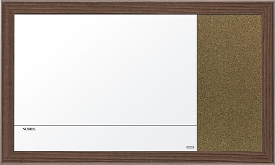 Quartet Magnetic Combination Board 18 x 30 Dry Erase Cork Walnut Finish Frame 48134