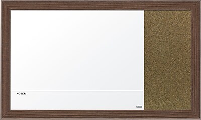 Quartet Magnetic Combination Board 18 x 30 Dry Erase Cork Walnut Finish Frame 48134