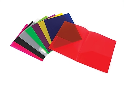 Staples 2 Pocket Translucent Poly Folder Assorted Colors
