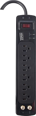 Staples 6 Outlet 1500 Joule Home Entertainment Surge Protector with Coax