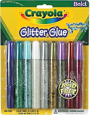 Crayola Washable Glitter Glue Bold 9 Pack
