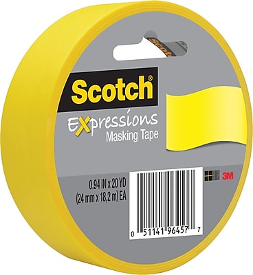 Scotch Expressions Masking Tape 1 x 20 yds. Primary Yellow 3437 PYL