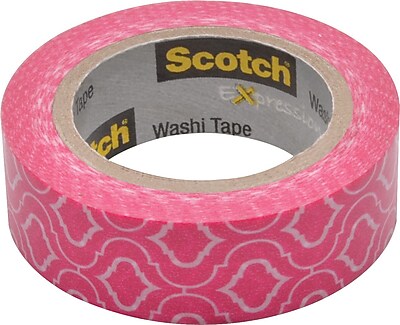Scotch Expressions Washi Tape Pink Quatrefoil 3 5 x 393