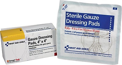 First Aid Only Dressing Pad Gauze 4 x 4 4 box