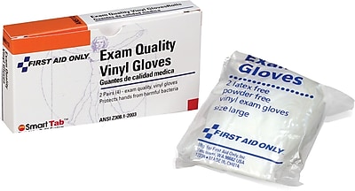 First Aid Only Exam Quality Vinyl Gloves Large 4 box