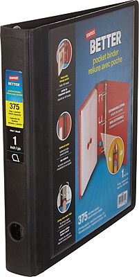 1 Staples Better Binder with Pocket D Ring Black