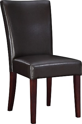 Powell Bonded Leather Parsons Chair Brown