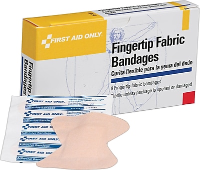 First Aid Only Fingertip Bandage Large Fabric 8 Box 1 010