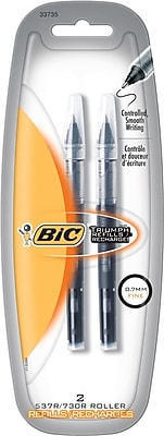 BIC Fine Rollerball Refill for Triumph Rollerball Pens Black 2 Pack