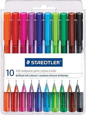 Staedtler Ballpoint Pens Medium Point Assorted Colors. 10 Pack