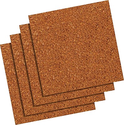 Quartet 12 x 12 Natural Cork Tiles Frameless Modular 4 Pack 102