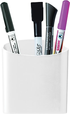 Staples Magnetic Pencil Pen Cup Holder White