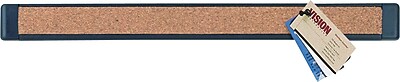Staples Bulletin Bar III Cork Black Plastic Frame 2 Pack 12 Length