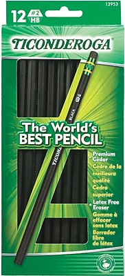 Ticonderoga Woodcase Pencil HB Soft No. 2 Lead Black Barrel Dozen