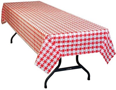 54 X 108 Red Gingham Print Table Cover