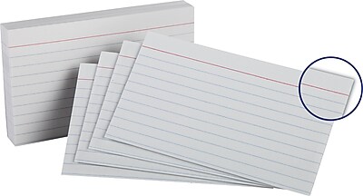 Oxford 3 x 5 Heavy Weight Lined Ruled White Index Cards 100 Pack