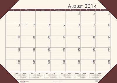 House of Doolittle EcoTone Academic Desk Pad Calendar 13in. x 18.5in. Cream/Brown