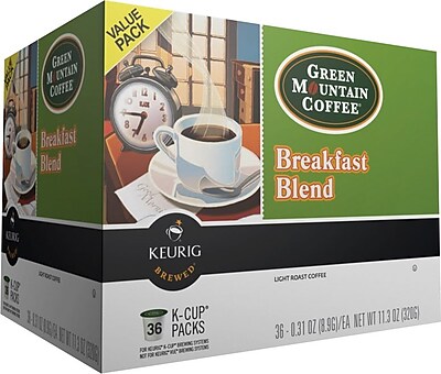 Keurig K-Cup Green Mountain Breakfast Blend Coffee, Regular, 36 Pack