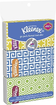 Kleenex Go Pack Facial Tissues 3 Ply 3 Pouches Pack 10 Sheets Pouch