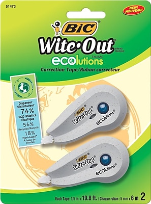 BIC Wite Out Brand ECOlutions Correction Tape 2 Pack