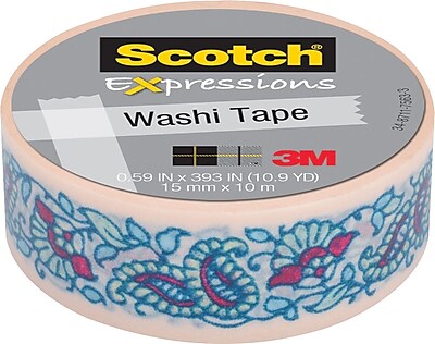 Scotch Expressions Washi Tape Mint Flower 3 5 x 393