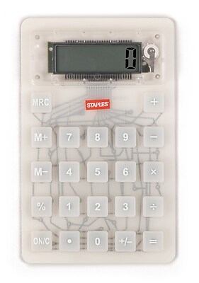 Staples Flexible Calculator Clear