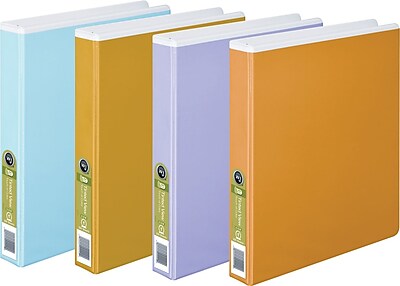 Wilson Jones Tinted View 1 Inch Round Ring Binder White with Assorted Color Overlay W68552