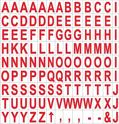 MasterVision Magnetic Letters Red on White