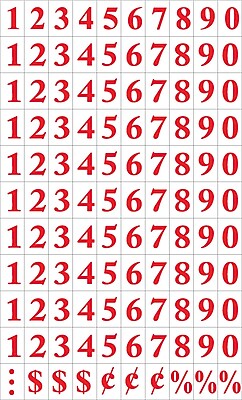 MasterVision Magnetic Numbers Red on White