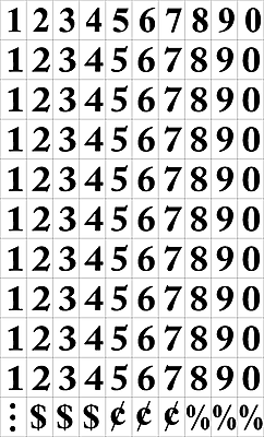 MasterVision Magnetic Numbers Black on White