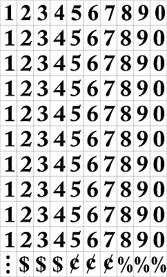 MasterVision Magnetic Numbers Black on White