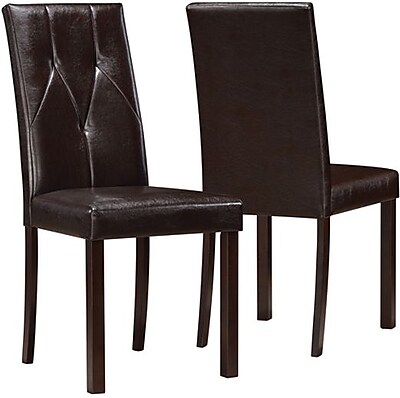 DARK BROWN LEATHER LOOK 38 H DINING CHAIR 2PCS PER CTN