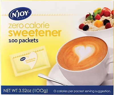 N Joy Yellow Sucralose Zero Calorie Sweetener Packets 1g 100 Bx