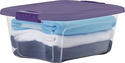Staples 12 QT Container Clear with Color Lid