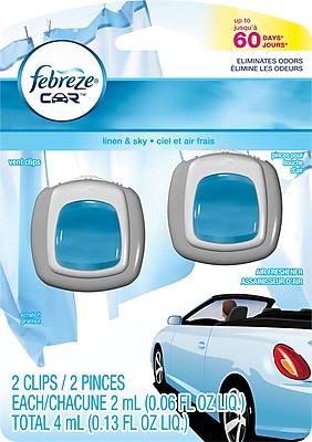 Febreze® Car Vent Clips Air Fresheners, Linen and Sky, 2/Pack
