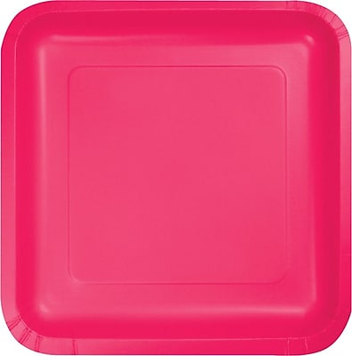 Creative Converting Hot Magenta 9 Square Dinner Plates, 18/Pack