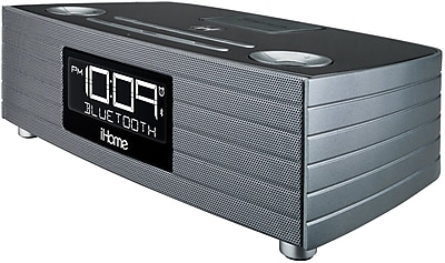 iHome iBN97 Bluetooth Stereo FM Clock Radio with USB Charging Port Gray