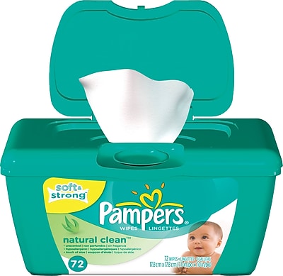 Pampers Wipes Natural Clean Tub 72 Tub