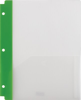 Staples 2 Pocket Poly Folder, Frosted Green