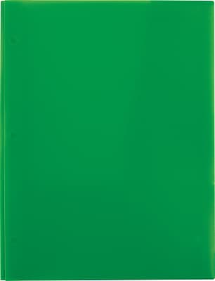 4 Pocket Portfolio Folder with Fasteners Green